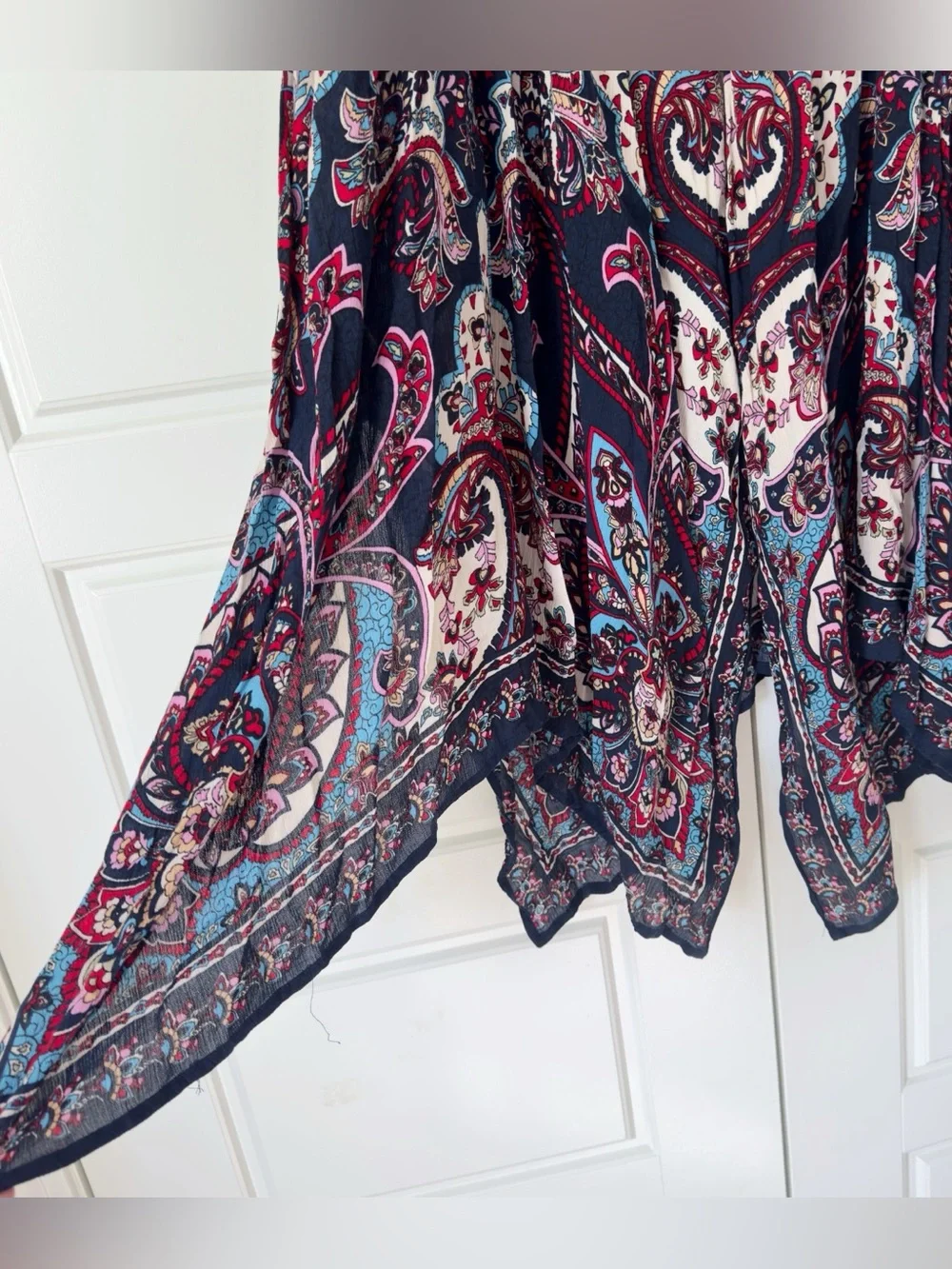 Bila Boho Artsy Maxi Skirt XXL Indie Festival Hippie Colorful Asymmetric Paisley